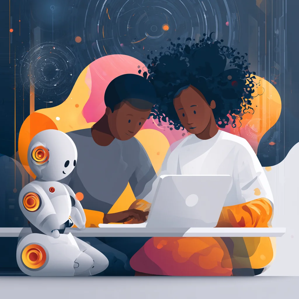 A social care practitioner working alongside an AI co-pilot